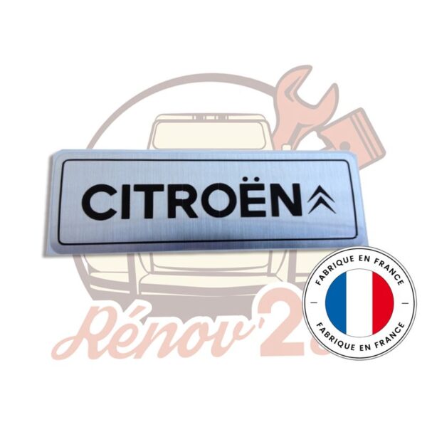 Autocollant CITROEN noir sur fond gris