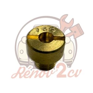 Gicleur d'essence 165 grand modèle pour carburateur 2cv Méhari Dyane Acadiane