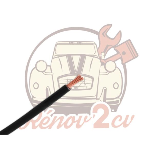 Fils électrique 2cv Faisceau électrique Section 1.5 Noir 1 mètre