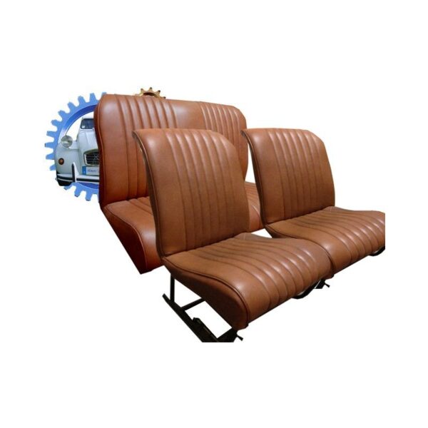 Jeu garnitures sieges banquette 2cv skai marron asymetrique