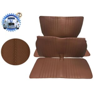 Jeu de garnitures pour 2 banquettes AV et AR 2cv skai marron sans  rabat — réf. 002579