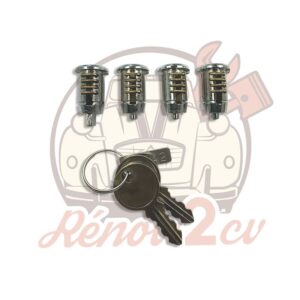 Jeu de 3 barillets de porte 2cv + cles  SANS CLIPS