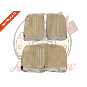 Jeu de garnitures pour 2 sièges avant Asymétriques et banquette 2cv Velours Beige