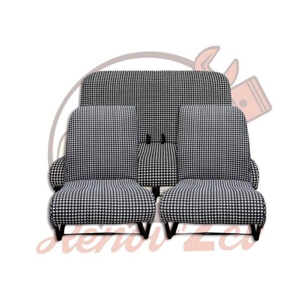 Jeu garnitures sieges banquette 2cv pied de poule Asymetrique