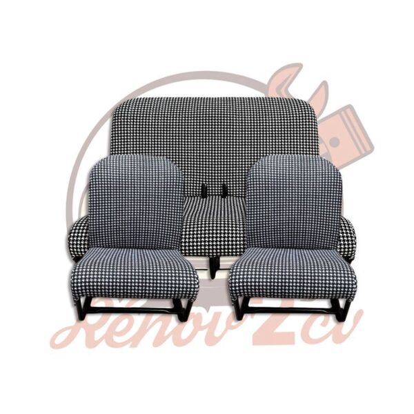 Jeu garnitures sieges banquette 2cv pied de poule Symetrique