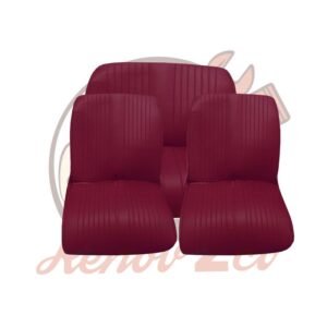 Jeu garnitures sieges banquette 2cv skai Bordeaux Symetrique — réf. 002962