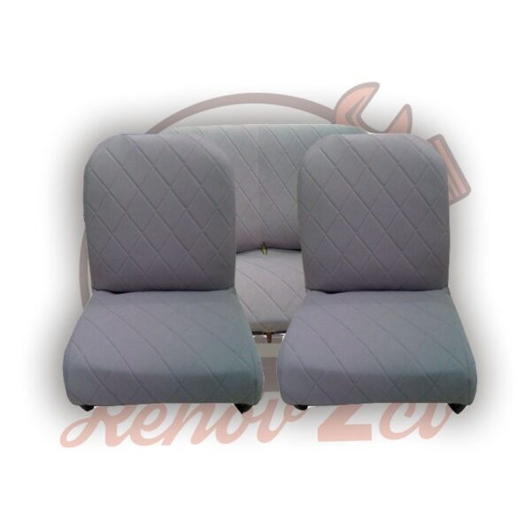 Jeu garnitures sièges et banquette 2cv gris charleston Asymetrique