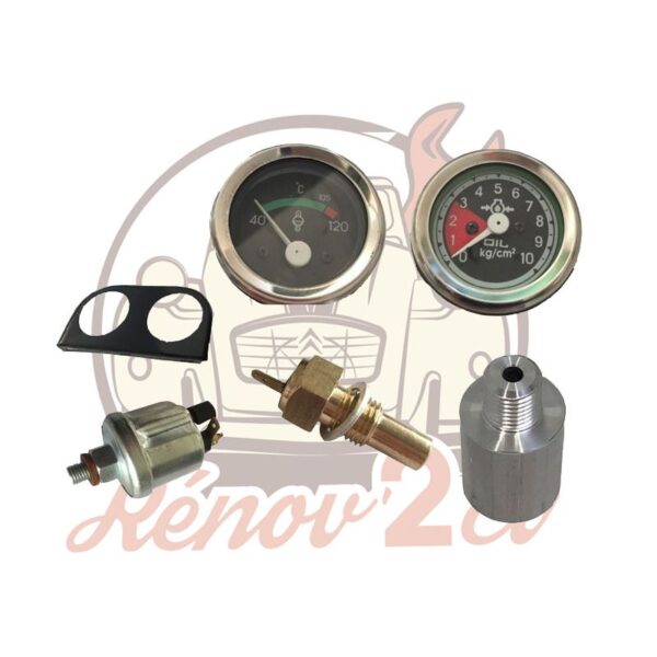 Kit 2 indicateurs 12v pour pression et tc┬░ huile moteur 602cc