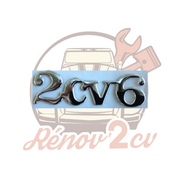 Lettrage chrome autocollant " 2cv 6 "