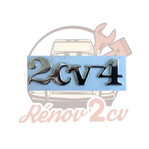Lettrage chrome autocollant " 2cv 4 "