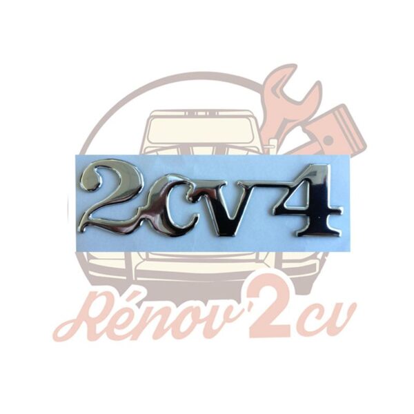 Lettrage chrome autocollant " 2cv 4 "