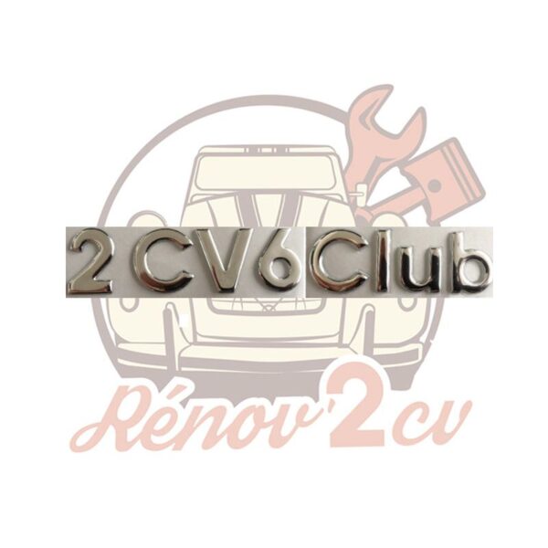 Lettrage chrome autocollant " 2CV6 Club "