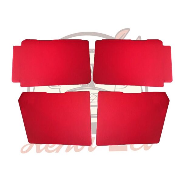 Lot de 4 panneaux de porte en skai rouge petit modèle 2cv