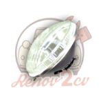 Optique de phare 2cv ancien modele sans trou de veilleuse code européen SANS CERCLAGE — réf. 001360
