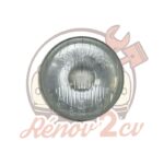 Optique de phare 2cv ancien modèle sans trou de veilleuse montage d’ampoule de phare baïonnette — réf. 002128