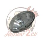 Optique de phare 2cv nouveau modele avec trou de veilleuse code européen AVEC CERCLAGE — réf. 000212