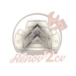 Paire de chevrons 2cv Citroën plastique chrome sans fixations pour calandre — réf. 000722