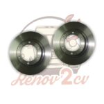 Paire de disque de frein avant pour 2cv Méhari Dyane Acadiane Ami8 — réf. 000117