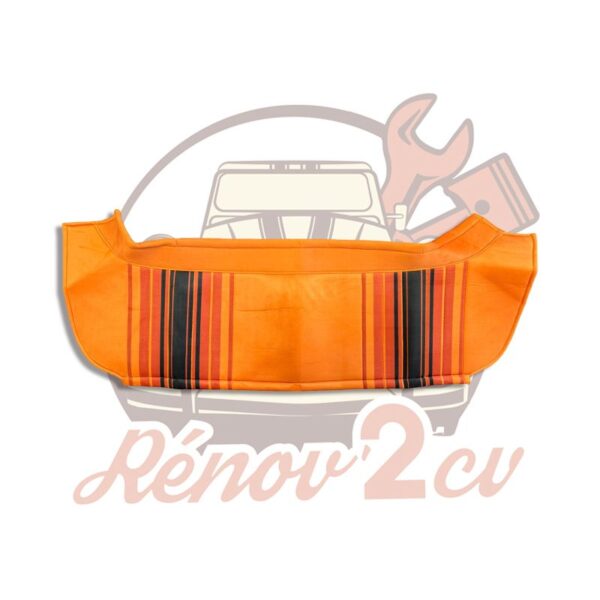 Plage arrière de 2cv en tissus orange rayé