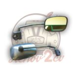 Retroviseur 2cv droit gris avec bras en Inox — réf. 001222