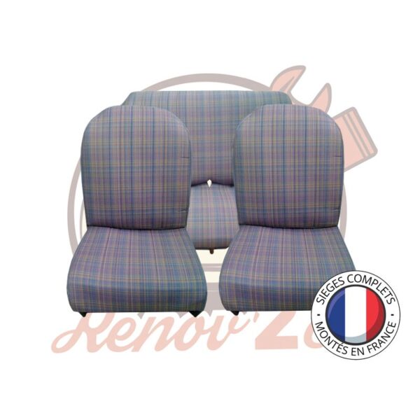 Sièges complets 2CV Ecossais sièges banquette Asymétrique