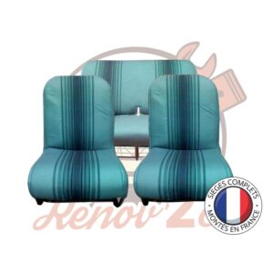 Sièges complets 2CV Vert rayé sièges banquette Asymétrique