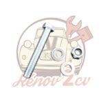 Vis + écrou frein de fixation bague colonne 2cv M7 X 50mm — réf. 000517