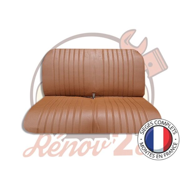 Banquette complète 2CV Skai marron perforé arrière avec rabat