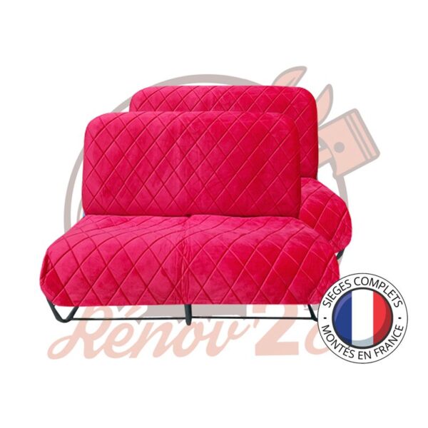 Banquettes complètes 2CV Rouge à losanges 2 banquettes