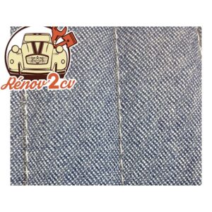 Jeu de garnitures pour 2 banquettes AV et AR 2cv skai jean bleu avec rabat — réf. 001895