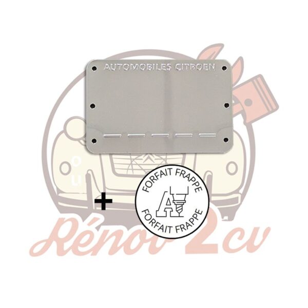 Plaque chassis+Gravage 2cv à partir de juillet 1980 Qualité Supérieure