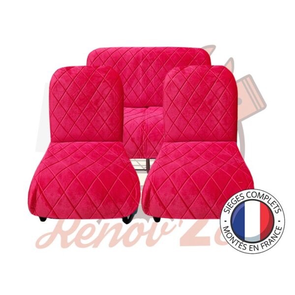 Sièges complets 2CV Rouge à losange sièges banquette Asymétrique